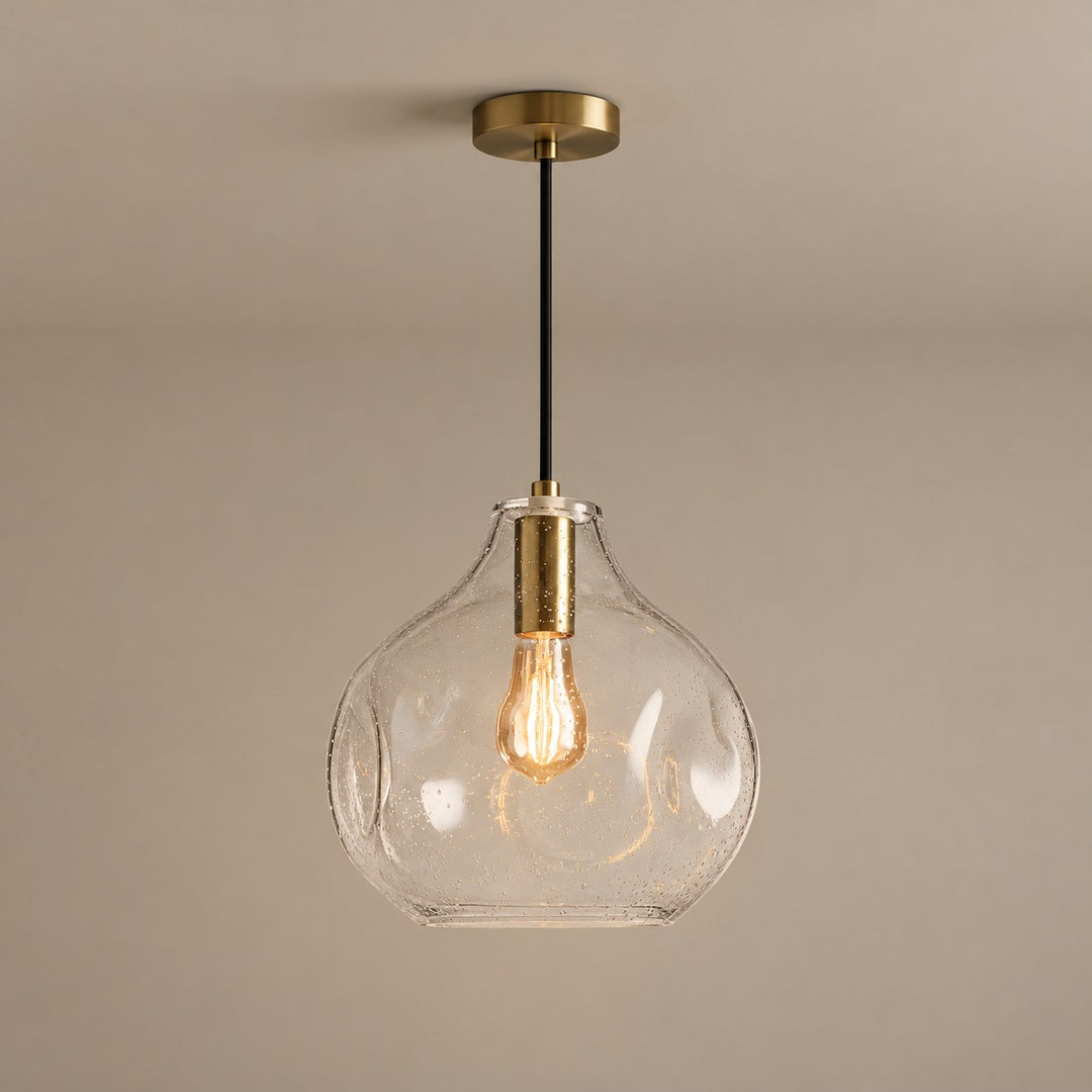 Organic Mouth-Blown Glass Globe Pendant