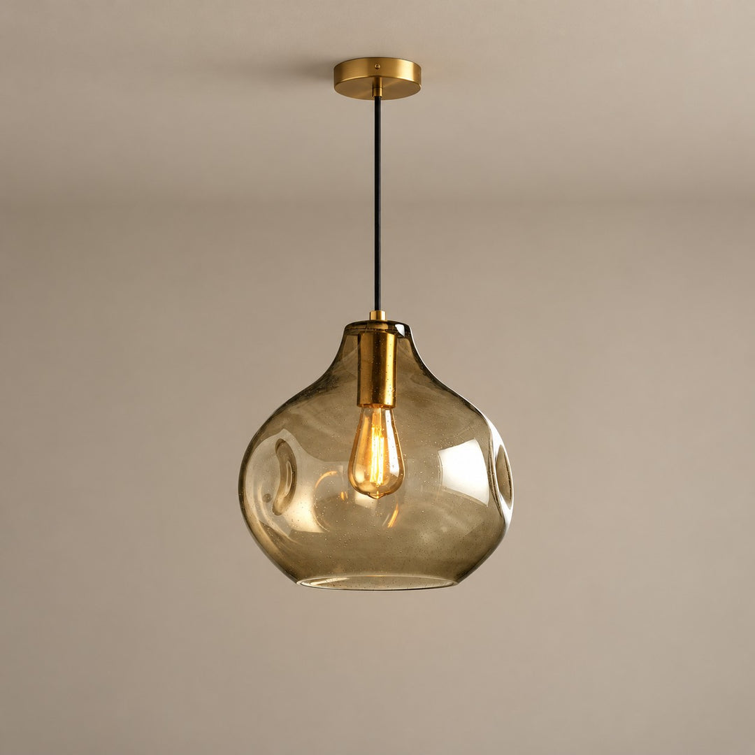 Organic Mouth-Blown Glass Globe Pendant