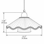 Charger l'image dans la visionneuse de galerie, French Vintage Scalloped Pleated Fabric Pendant Light