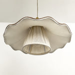 Charger l'image dans la visionneuse de galerie, French Vintage Scalloped Pleated Fabric Pendant Light