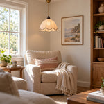 Bild in Gallery-Viewer laden, Modern Scalloped Linen Pendant Light