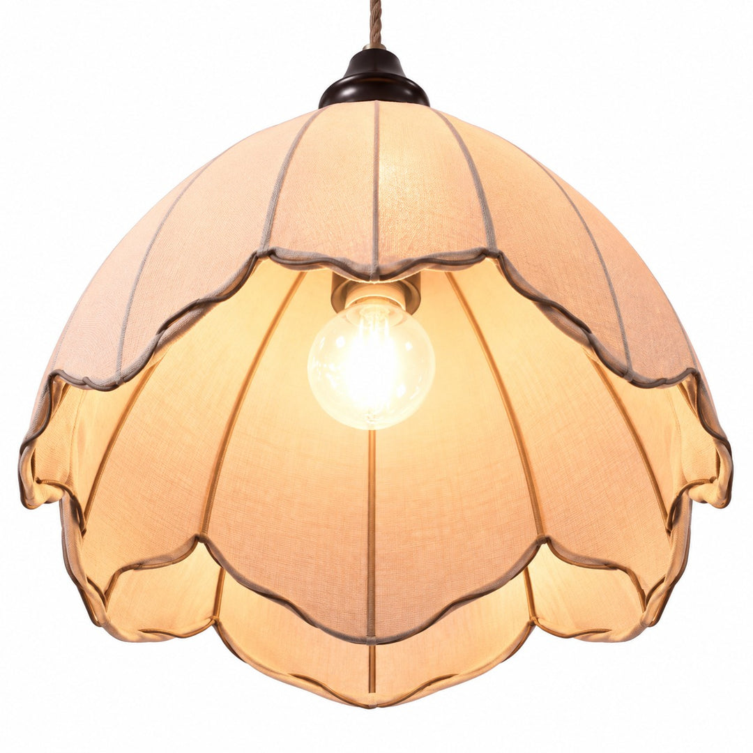 Modern Scalloped Linen Pendant Light