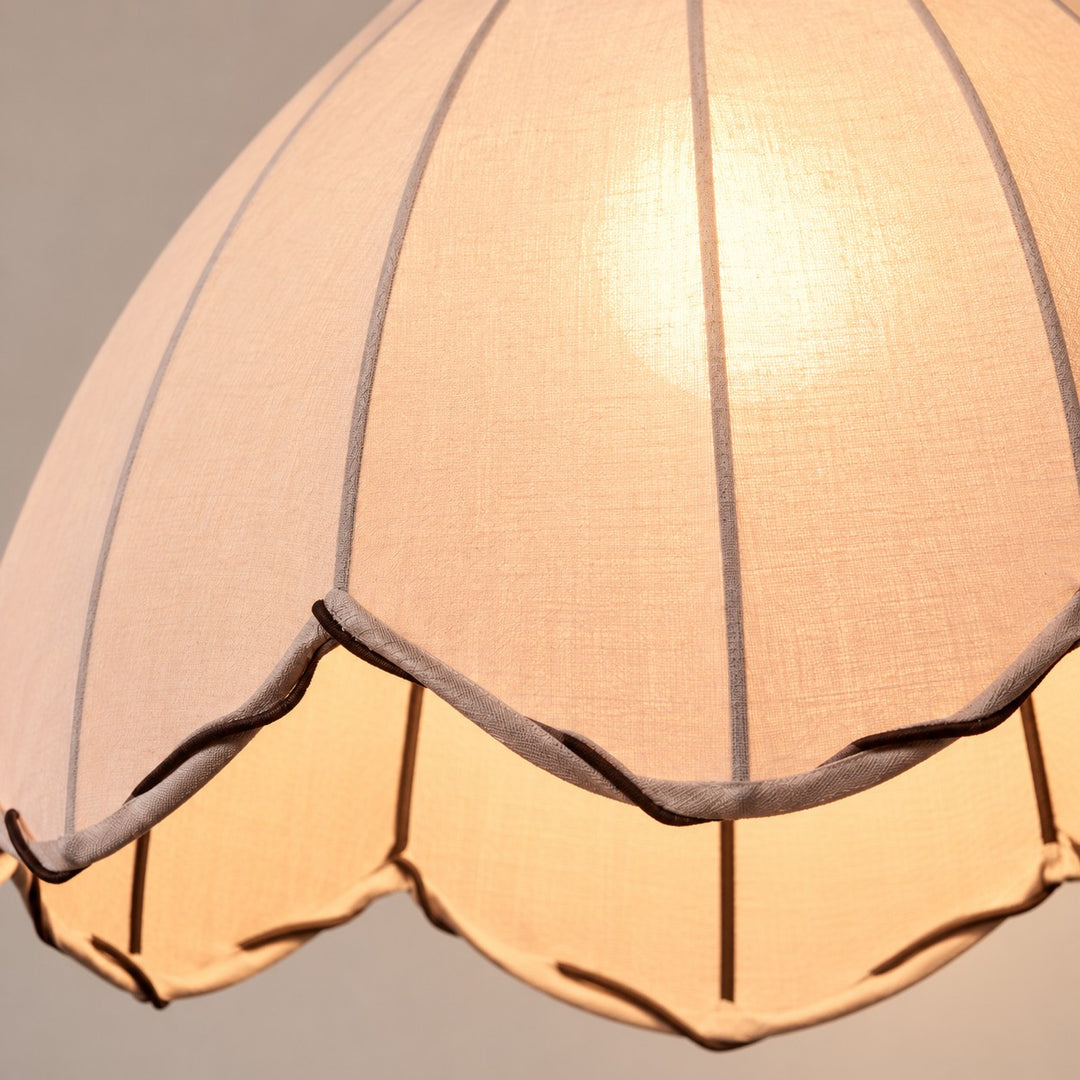 Modern Scalloped Linen Pendant Light