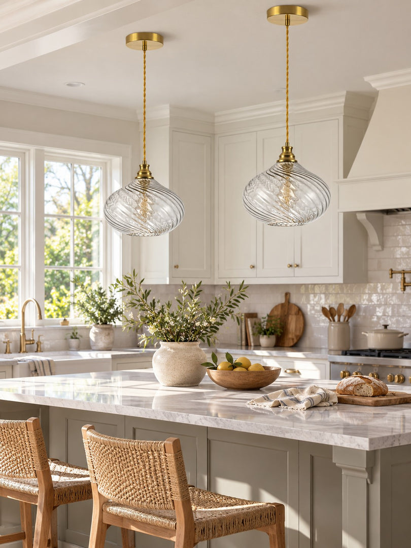 Modern Spiral Clear Glass Pendant Light