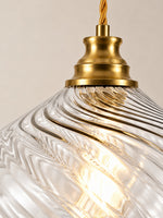 Load image into Gallery viewer, Modern Spiral Clear Glass Pendant Light