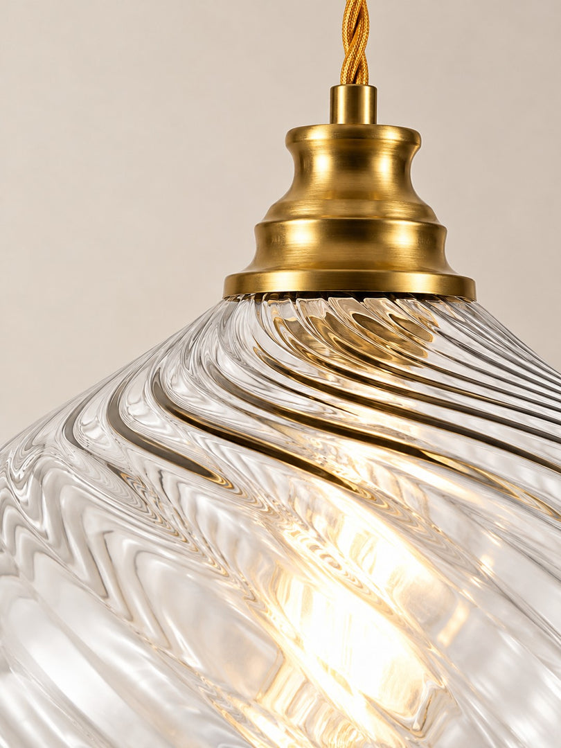 Modern Spiral Clear Glass Pendant Light