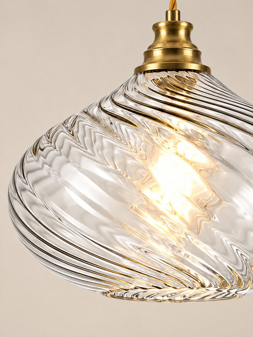 Modern Spiral Clear Glass Pendant Light