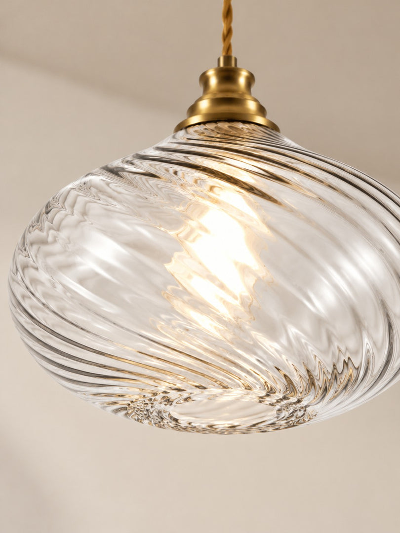 Modern Spiral Clear Glass Pendant Light