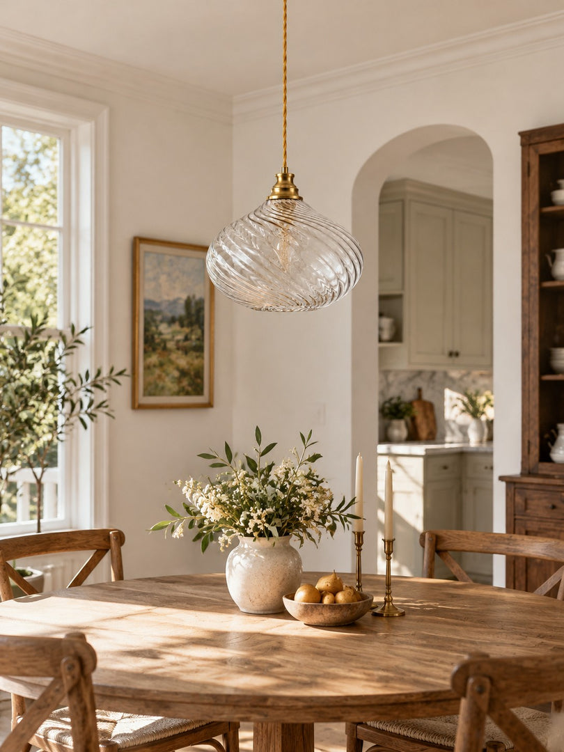 Modern Spiral Clear Glass Pendant Light