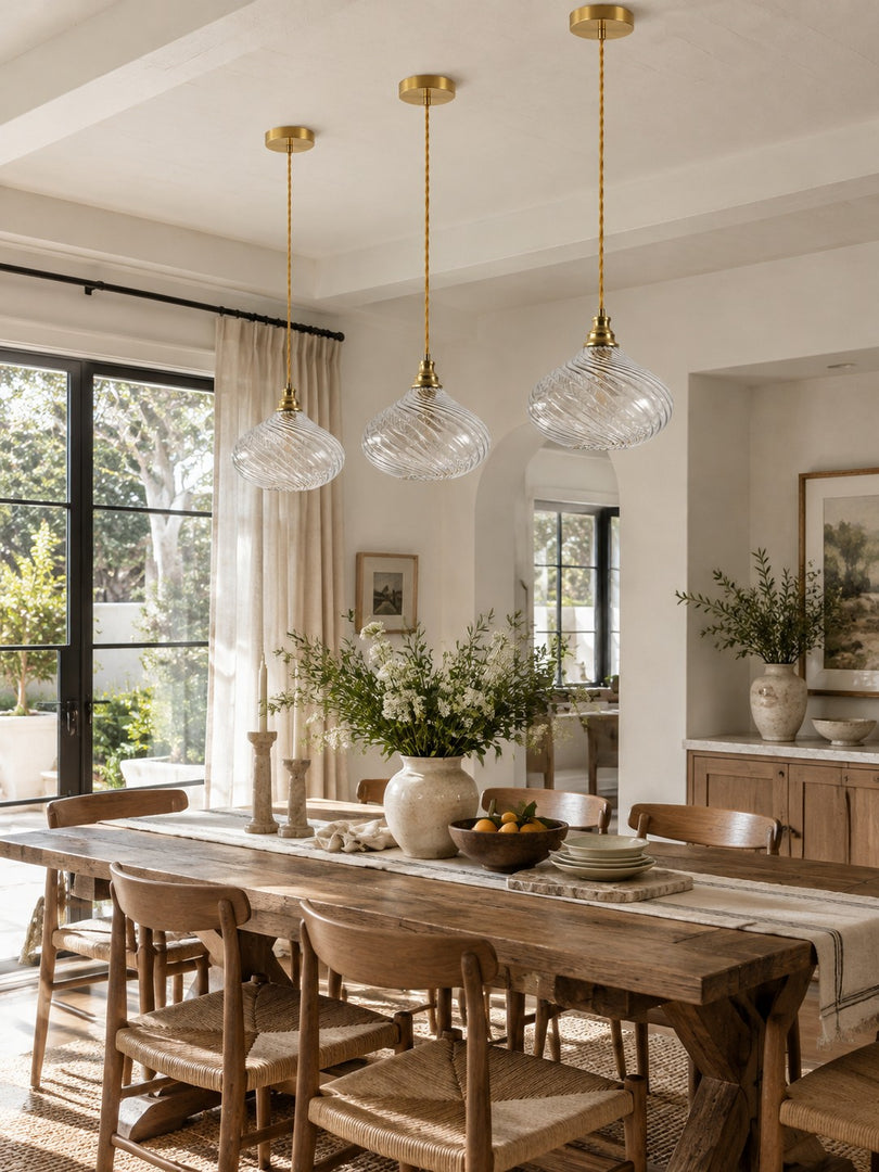 Modern Spiral Clear Glass Pendant Light