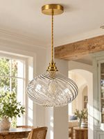 Load image into Gallery viewer, Modern Spiral Clear Glass Pendant Light