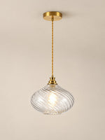 Load image into Gallery viewer, Modern Spiral Clear Glass Pendant Light