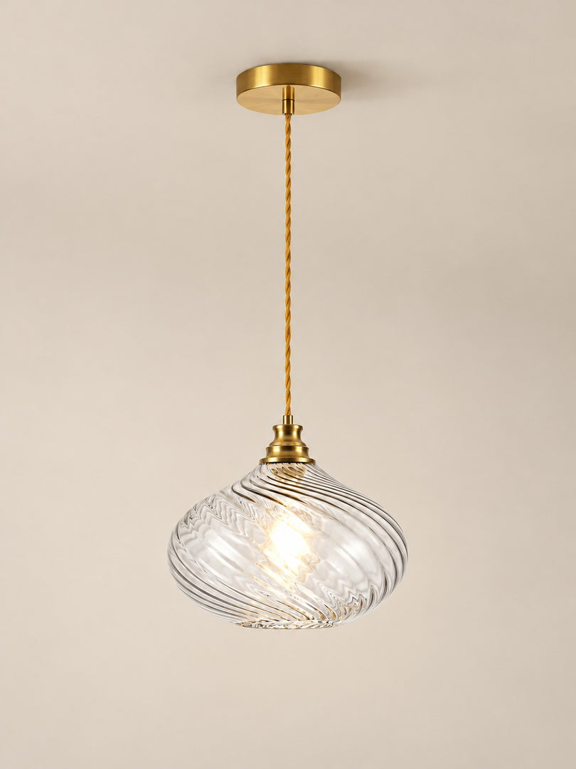 Modern Spiral Clear Glass Pendant Light