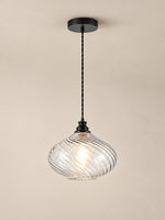 Load image into Gallery viewer, Modern Spiral Clear Glass Pendant Light