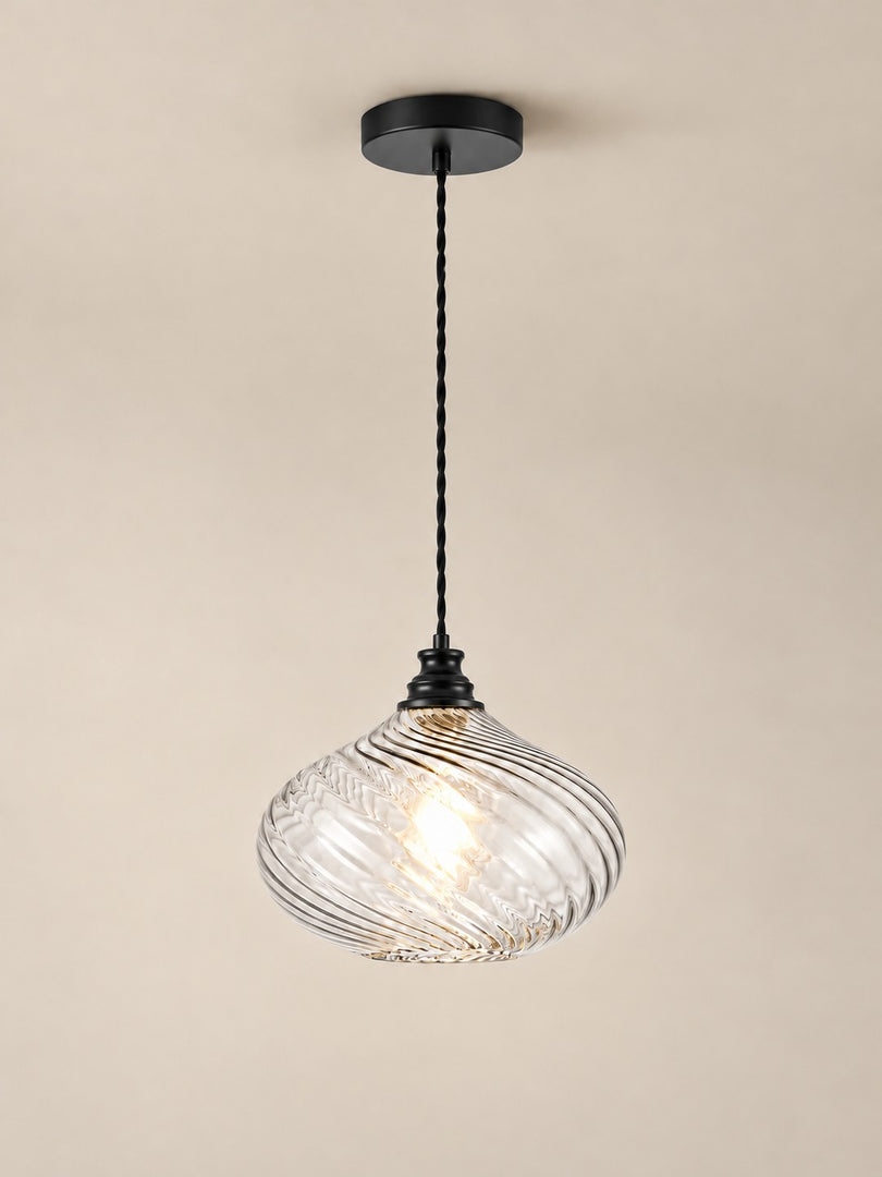 Modern Spiral Clear Glass Pendant Light