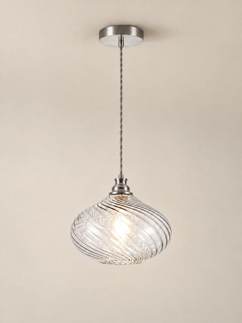 Modern Spiral Clear Glass Pendant Light