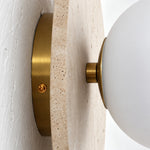 Cargar imagen en el visor de la Galería, Modern Oval Travertine Globe Wall Sconce
