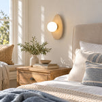 Cargar imagen en el visor de la Galería, Modern Oval Travertine Globe Wall Sconce
