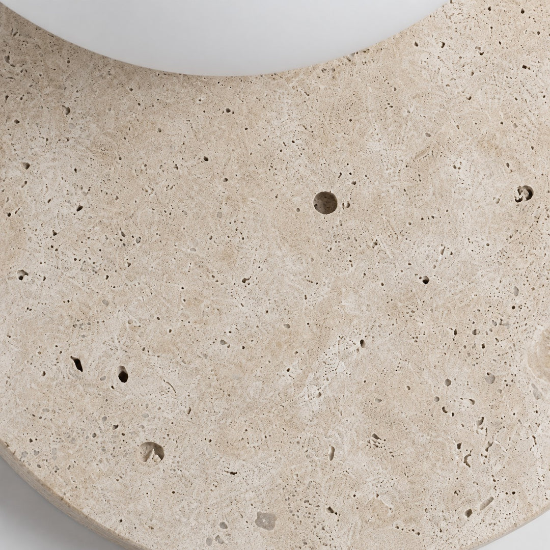 Modern Oval Travertine Globe Wall Sconce