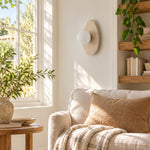 Cargar imagen en el visor de la Galería, Modern Oval Travertine Globe Wall Sconce