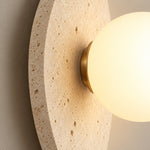Cargar imagen en el visor de la Galería, Modern Oval Travertine Globe Wall Sconce