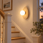Cargar imagen en el visor de la Galería, Modern Oval Travertine Globe Wall Sconce