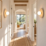 Cargar imagen en el visor de la Galería, Modern Oval Travertine Globe Wall Sconce