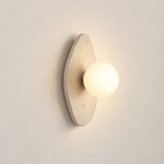 Cargar imagen en el visor de la Galería, Modern Oval Travertine Globe Wall Sconce