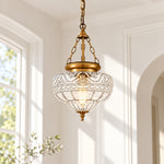 Charger l'image dans la visionneuse de galerie, Vintage Patterned Glass Chain Pendant