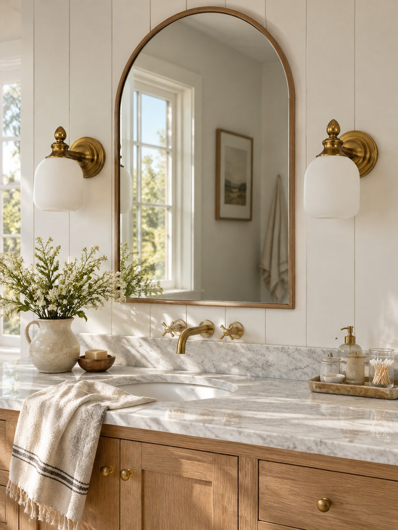 Modern Frosted Glass Vanity Light