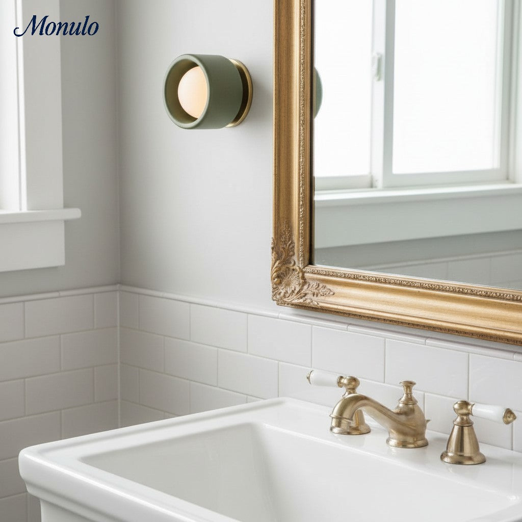 Aplique de pared de porcelana Cerova - Lámpara empotrada redonda minimalista de cerámica