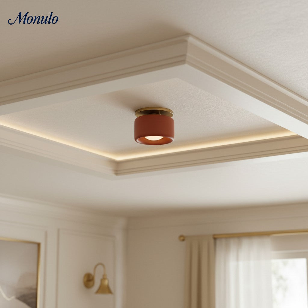 Cerova Porcelain Flush Mount Ceiling Light – Modern Low-Profile Fixture