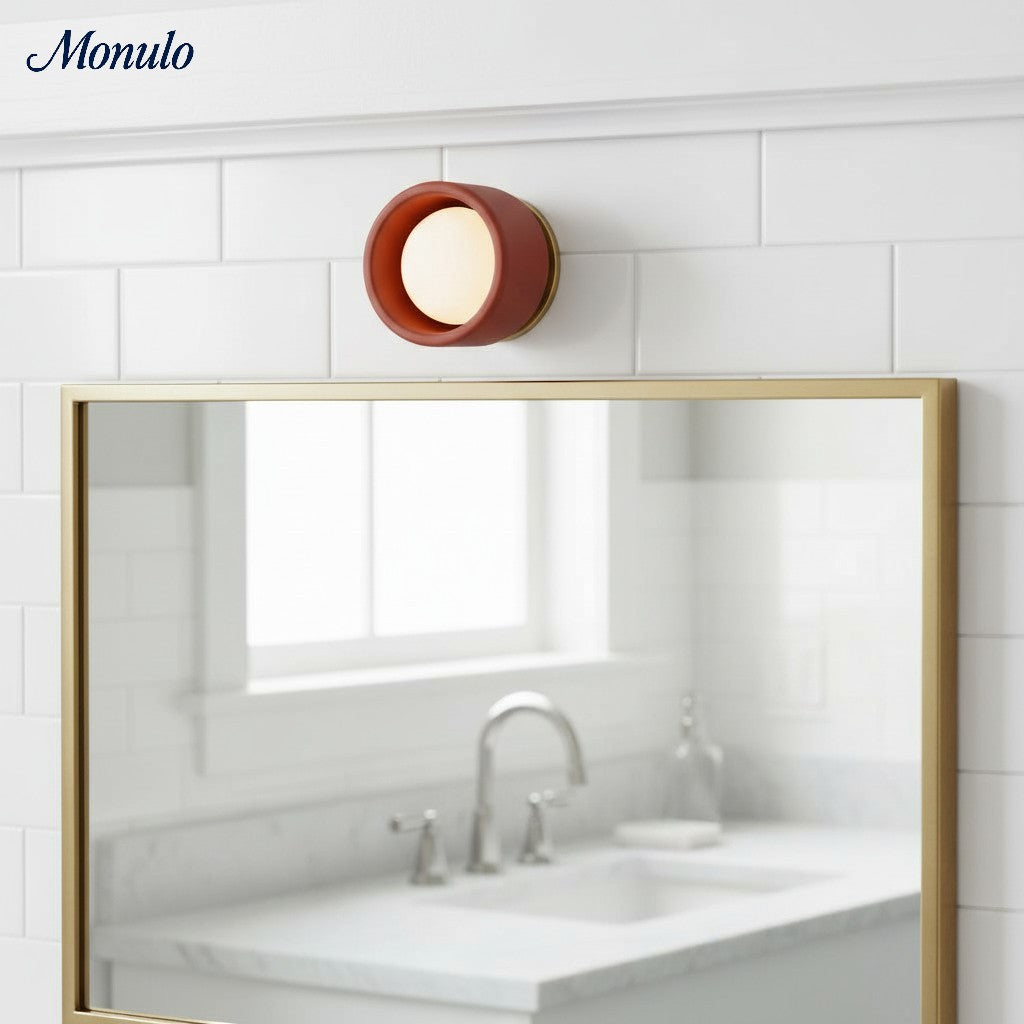 Aplique de pared de porcelana Cerova - Lámpara empotrada redonda minimalista de cerámica