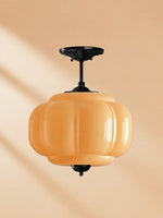 Load image into Gallery viewer, Eloise Scallop Vintage Milk Glass Semi Flush Mount Pendant Light