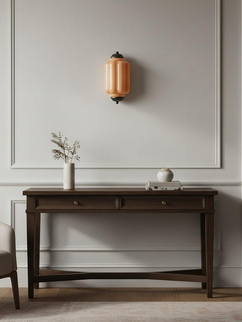 Vintage Milk Glass Flush Eloise Wall Sconce for Bedside Hallway