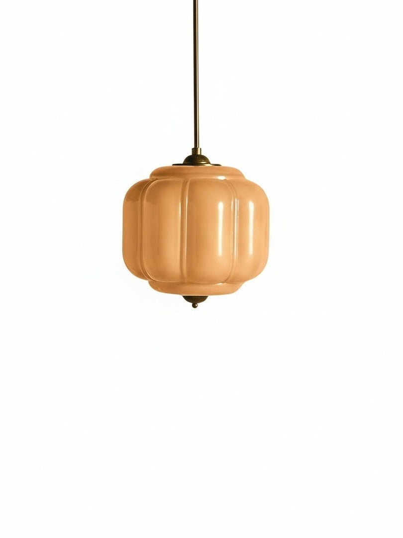 American Vintage Cream Glass Shade Shaped Eloise Chandelier