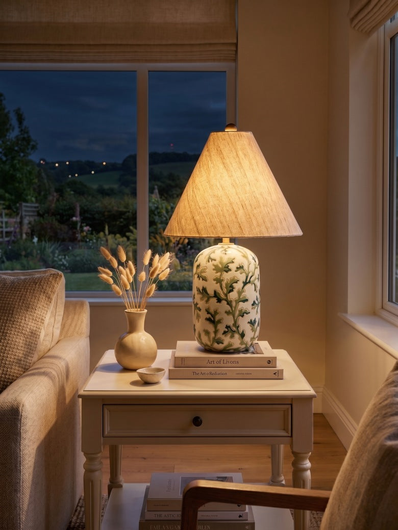 Lampe de table en céramique Ceruna design à réserve de cire - Éclairage pour chambre et salon