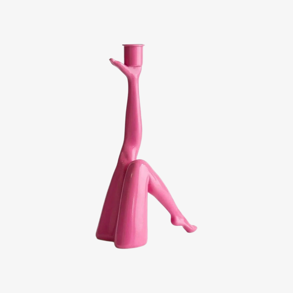 Base de vela dorada escultórica Kickra - Decoración para comedor y sala