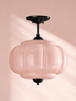 Load image into Gallery viewer, Eloise Scallop Vintage Milk Glass Semi Flush Mount Pendant Light