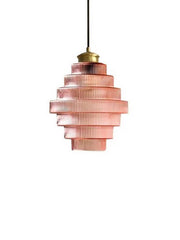Ribbed Glass Pendant  Light - Antique Bottle Hanging for Vintage Decor