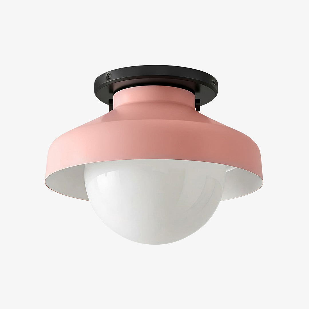 Hanton Aufputz-Deckenleuchte – Modernes minimalistisches Leuchtmittel mit Milchglas- und Metallschirm