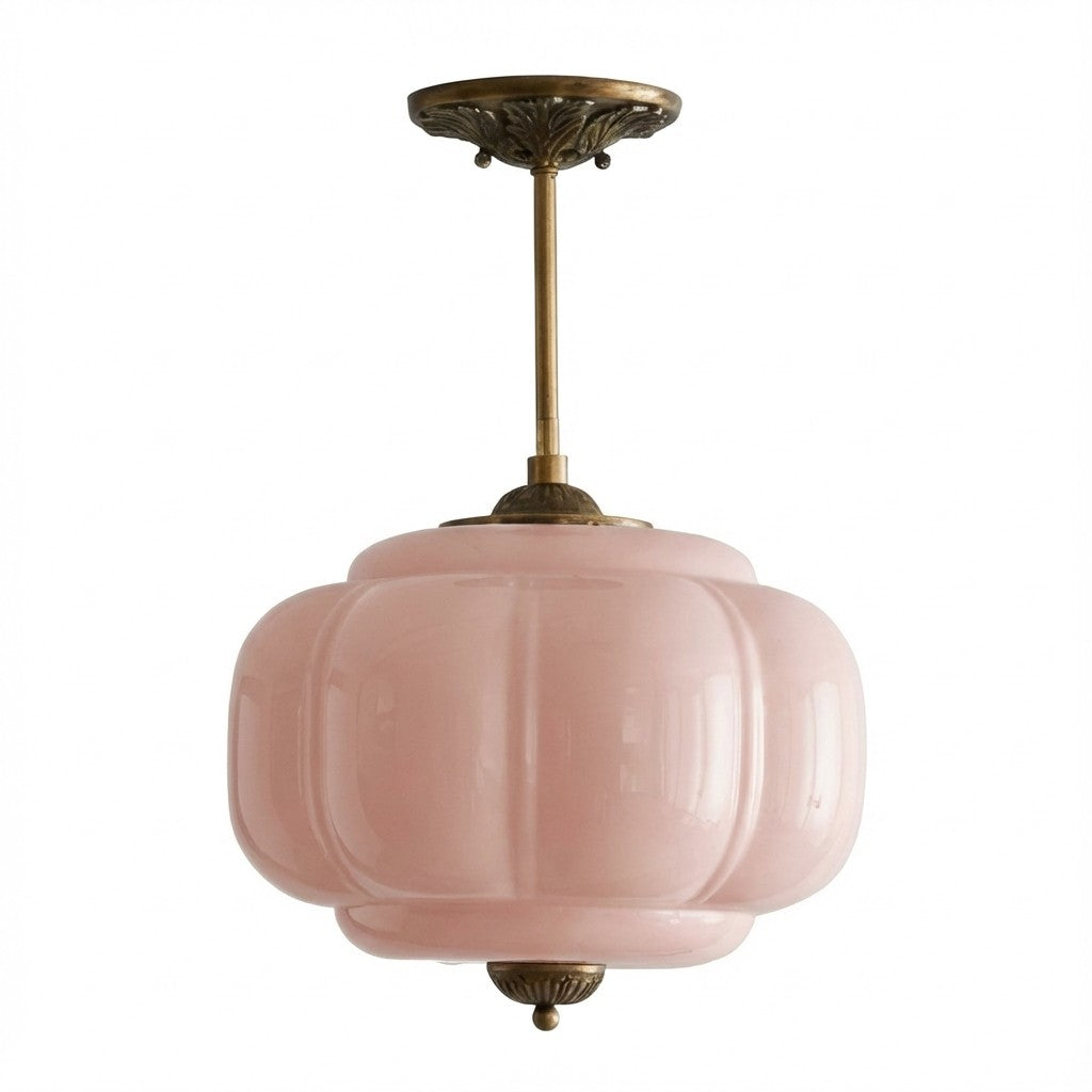 Eloise Muschelförmige Vintage Milchglas Halbeinbau-Hängeleuchte