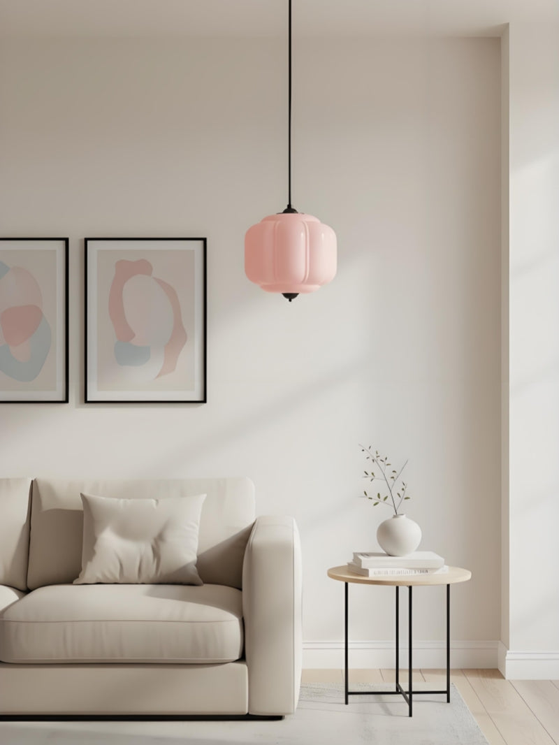 American Vintage Cream Glass Shade Shaped Eloise Chandelier