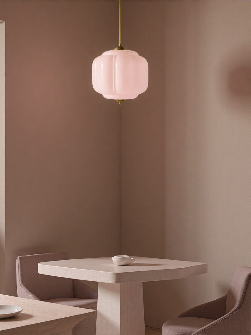 American Vintage Cream Glass Shade Shaped Eloise Chandelier
