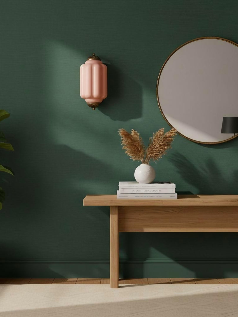 Vintage Milk Glass Flush Eloise Wall Sconce for Bedside Hallway