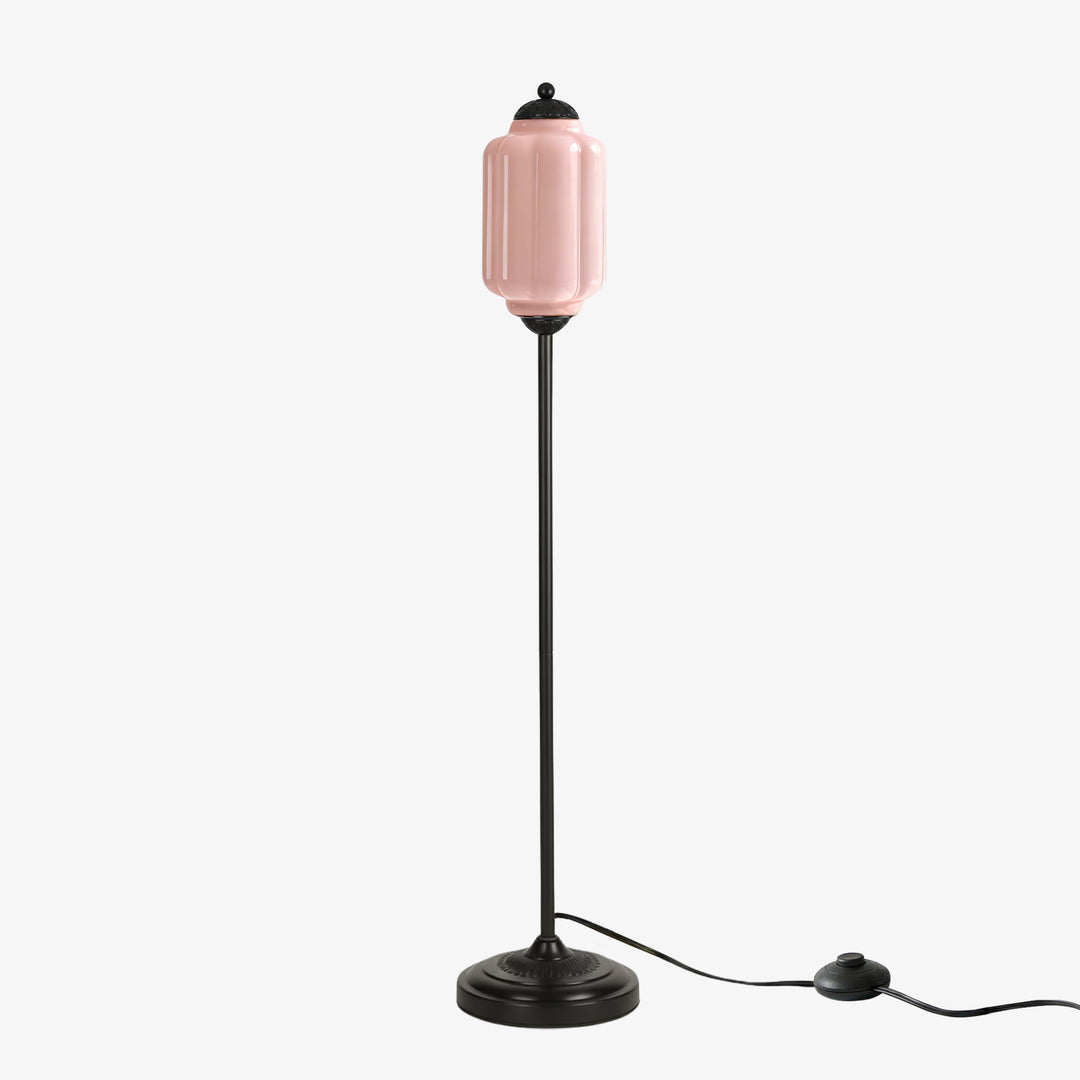 Eloise Textured Glass Pumpkin-Inspired Floor Lamp - Organic Artistry and Retro Style for Living Rooms