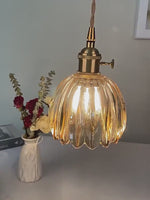Load and play video in Gallery viewer, Japanese Retro Glass Flower Pendant Light
