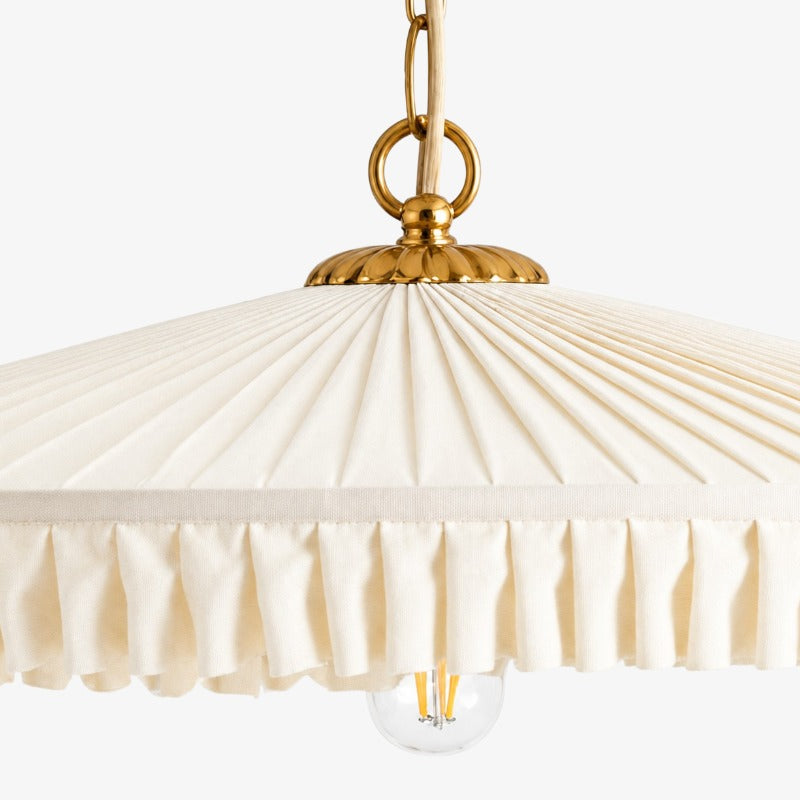 Lámpara colgante Elumina con pantalla de seda plisada elegante – Lámpara colgante de estilo Mid-Century para comedor