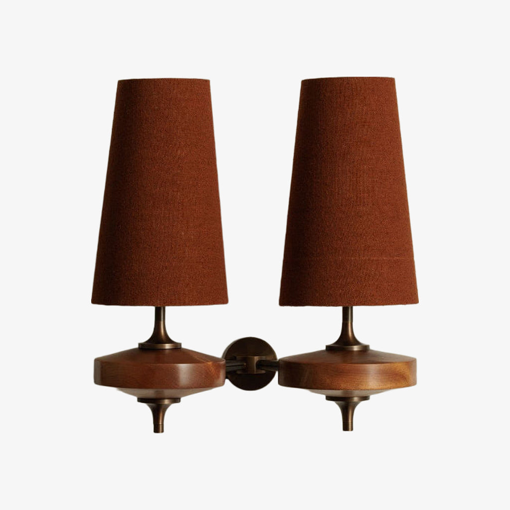 Aplique de pared Rowan Retro con pantalla de tela: iluminación clásica de tela para el dormitorio