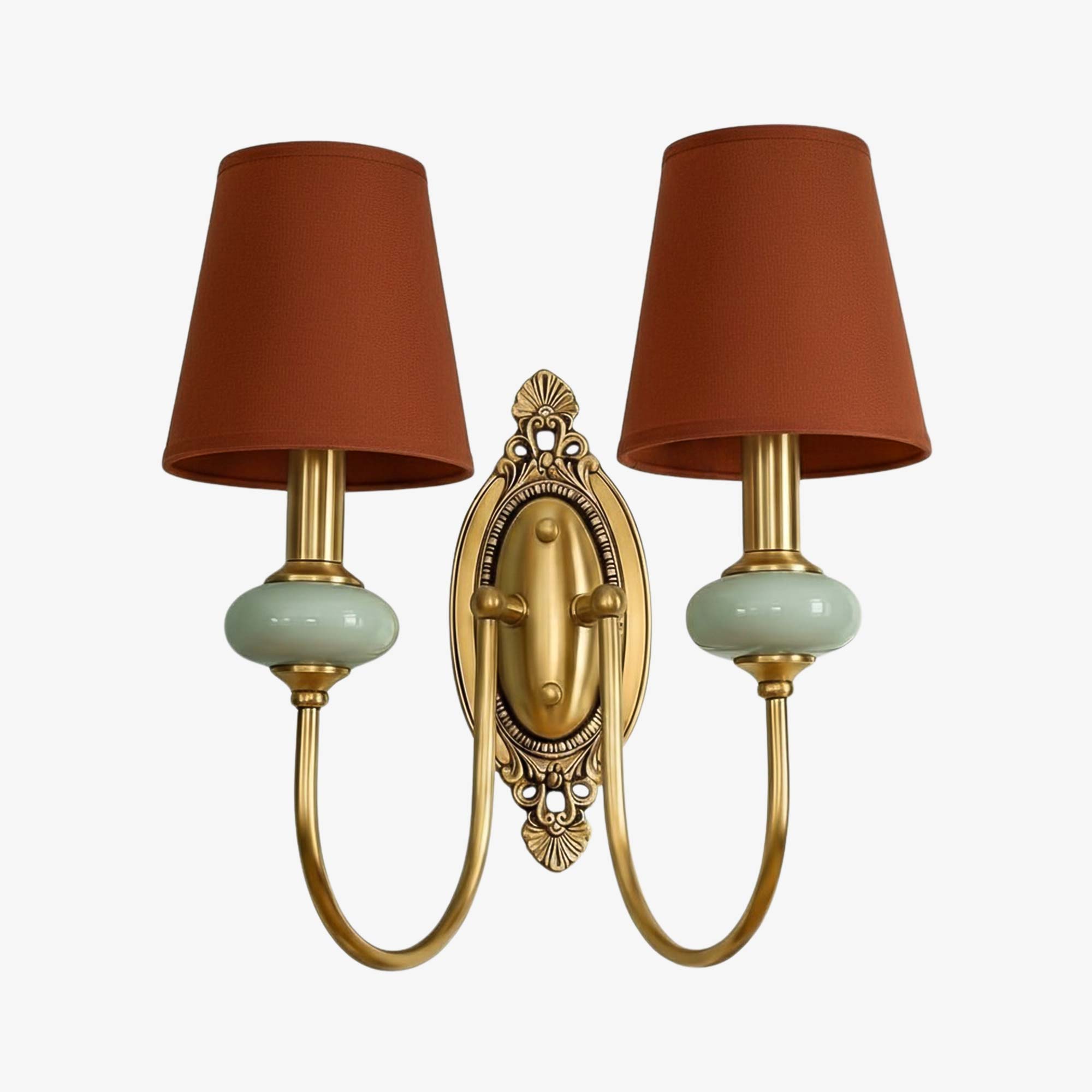 Rowan Classic Fabric Shade Sconce – Ceramic Wall Light for Hallway or Bedroom